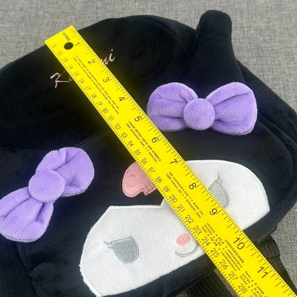 New! Kuromi Backpack 9X10‎ Black White Purple Pink Lightweight Cute Cartoon